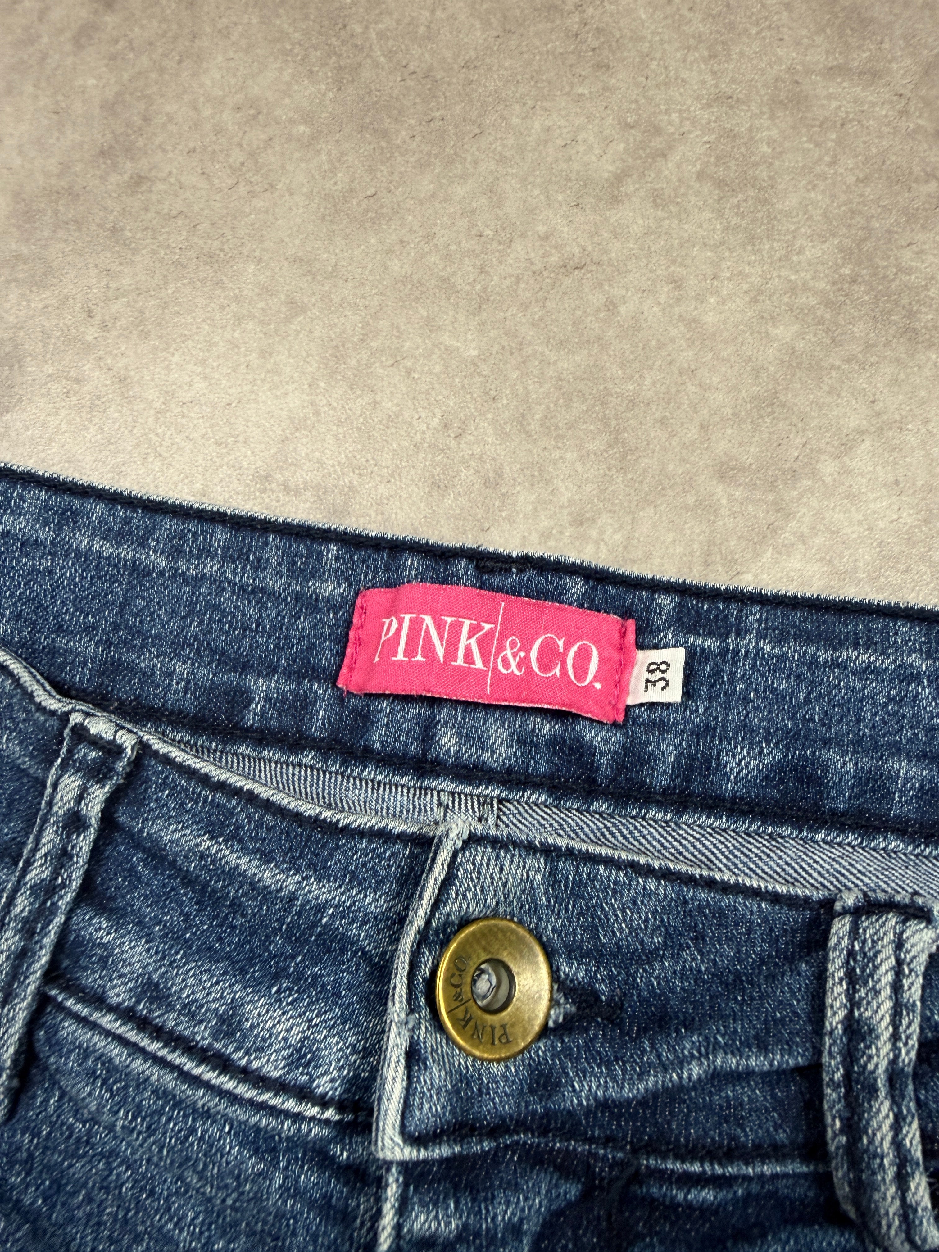 Pink & Co Vintage Jeans Backprint Y2K Bootcut Fit 2006 M Damen