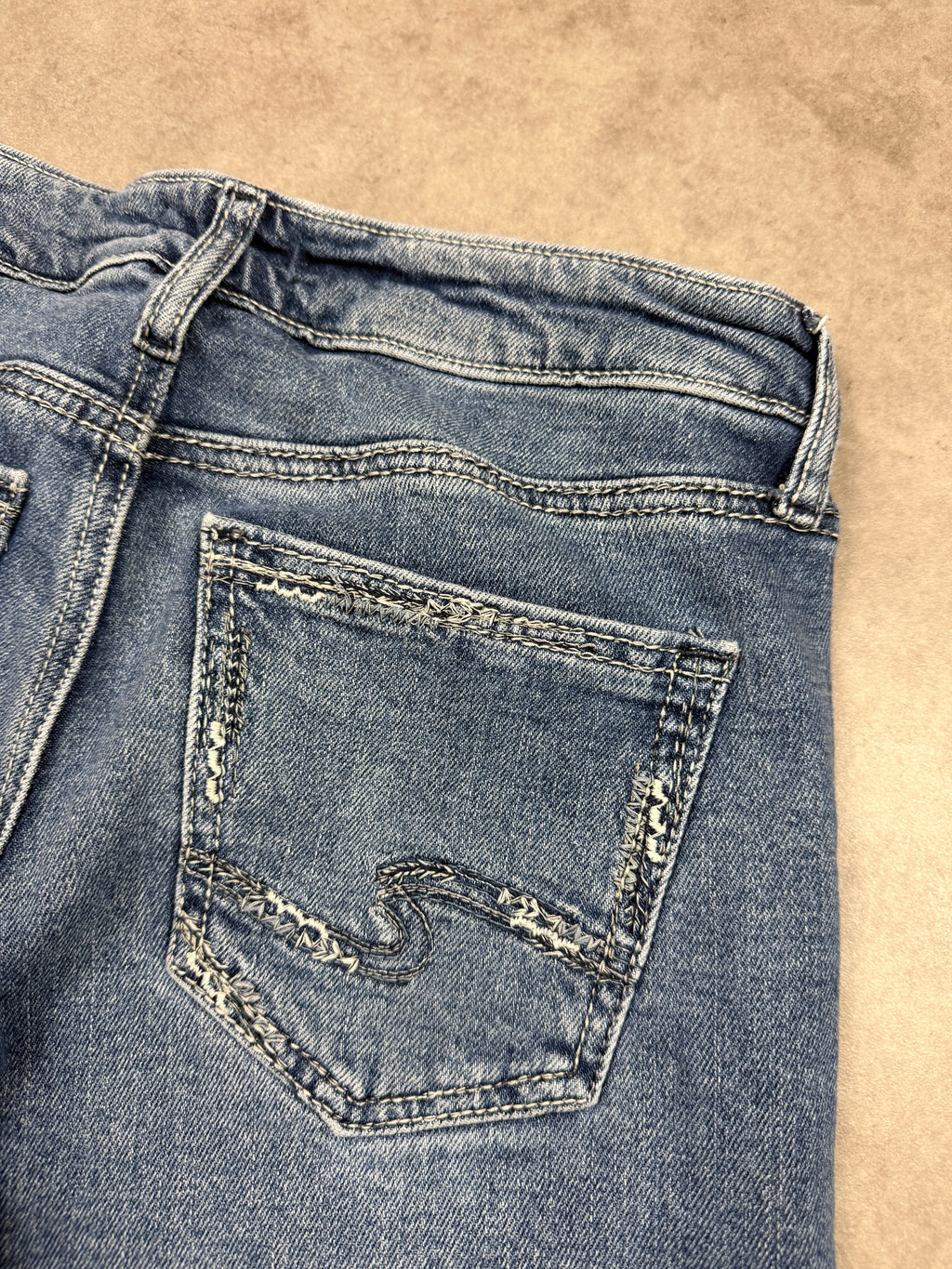 Silver Vintage Jeans Backprint Y2K Bootcut Fit 2005 M Damen