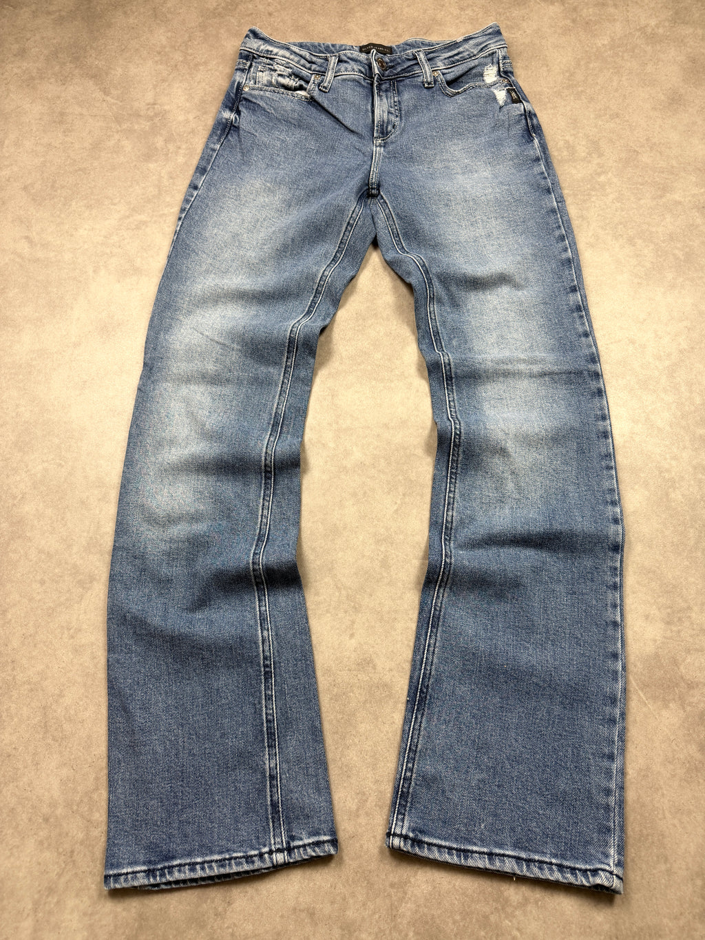 Silver Vintage Jeans Backprint Y2K Bootcut Fit 2005 M Damen