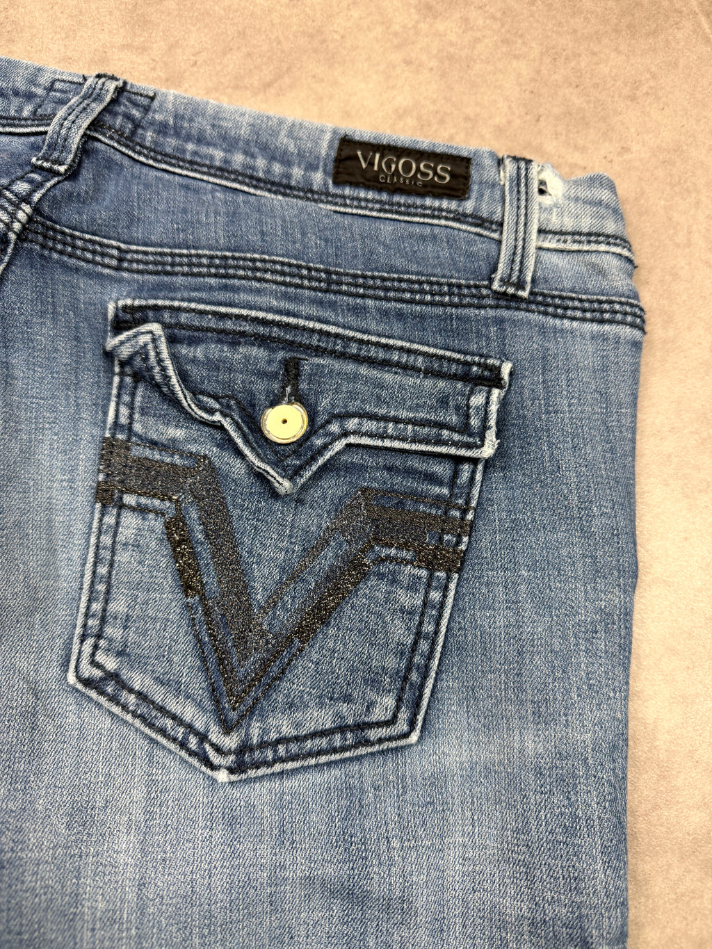 Vigoss Vintage Jeans Backprint Y2K Bootcut Fit 2006 M Damen