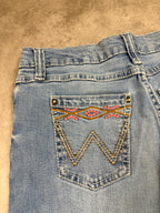 Wrangler Vintage Jeans Backprint Y2K Bootcut Fit 2004 M Damen