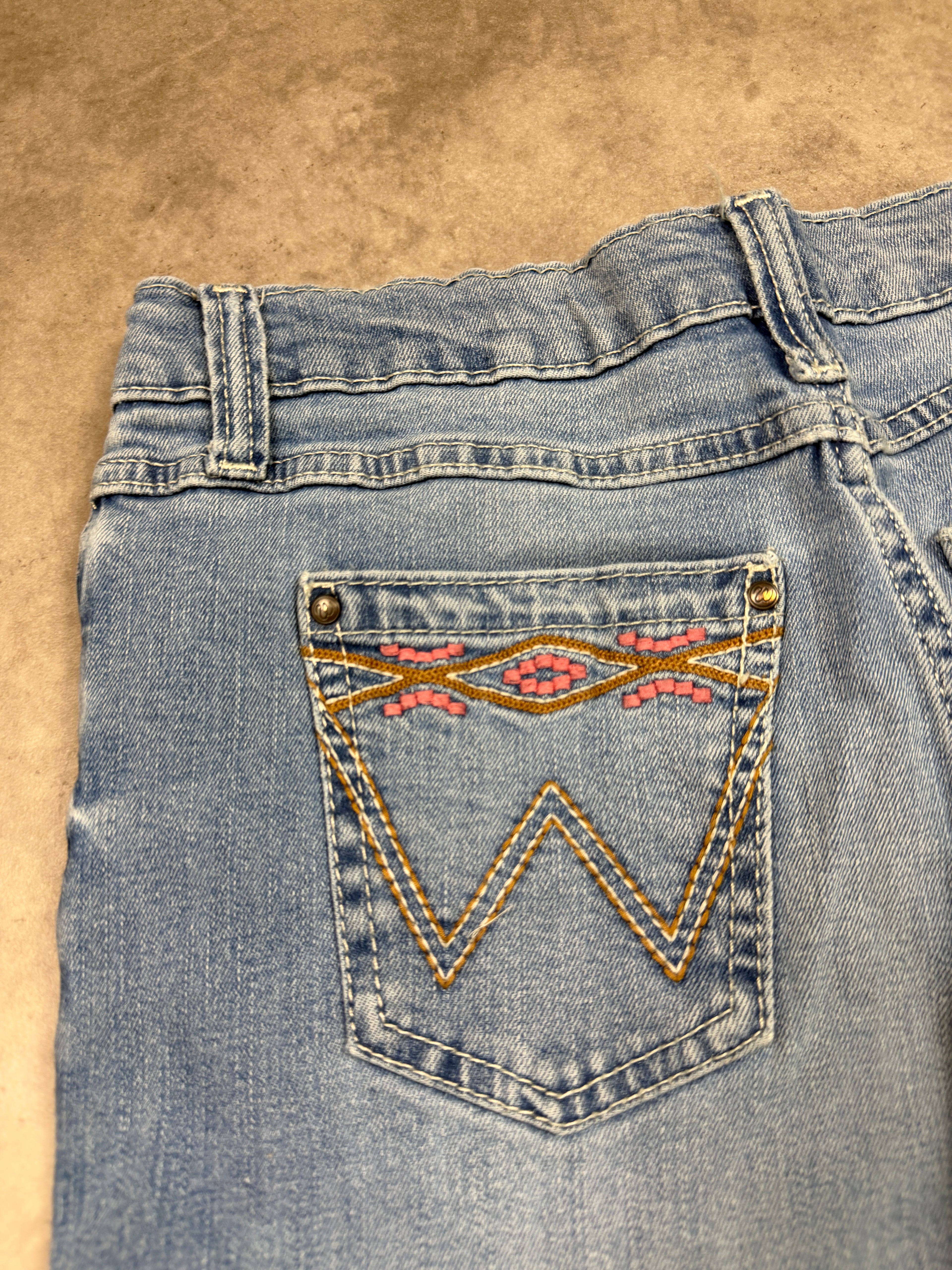 Wrangler Vintage Jeans Backprint Y2K Bootcut Fit 2004 M Damen