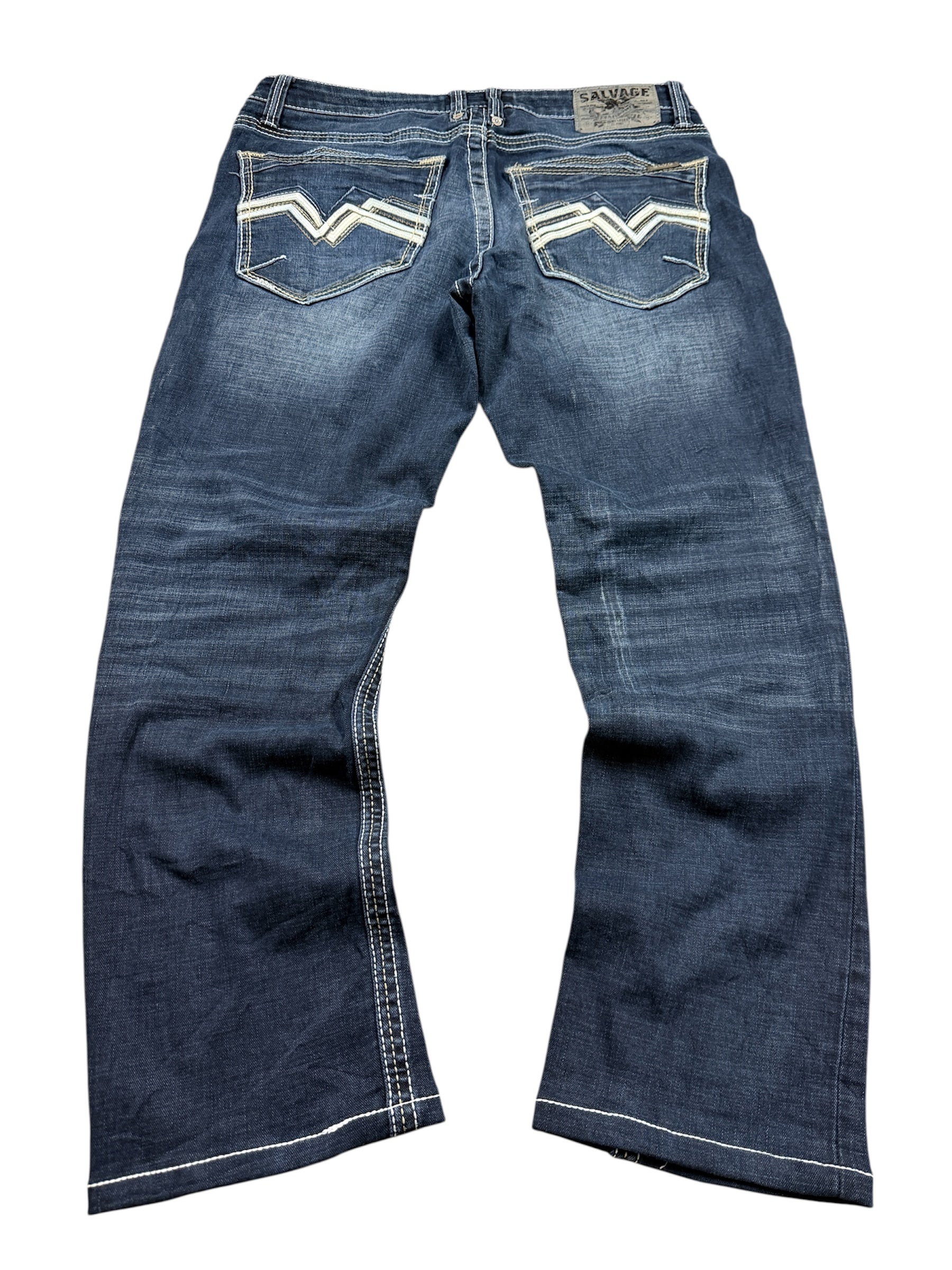 Salvage Vintage Jeans Backprint Y2K Straight Fit 2007 M