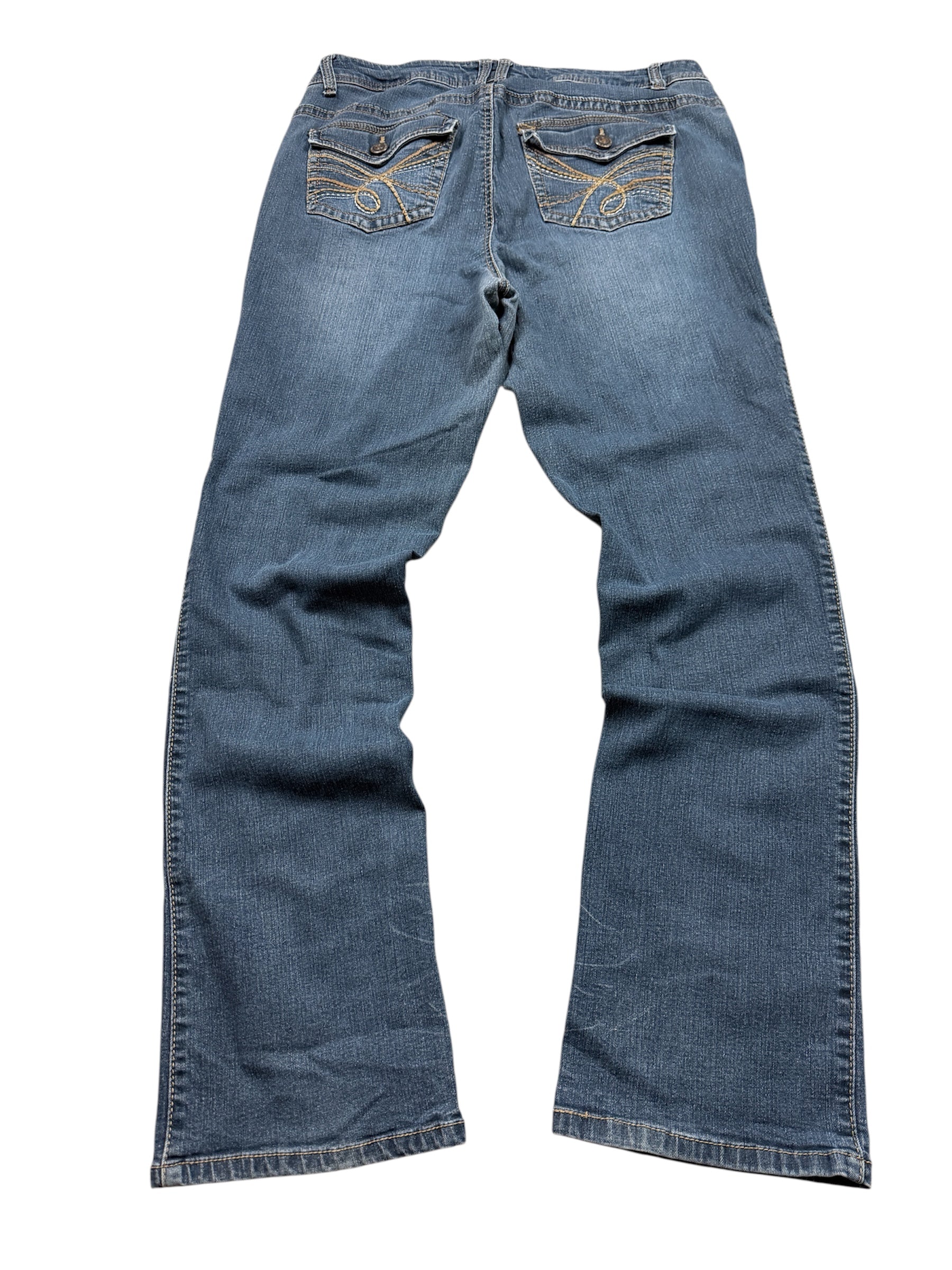 WallFlower Vintage Jeans Backprint Y2K Bootcut Fit 2006 L Damen