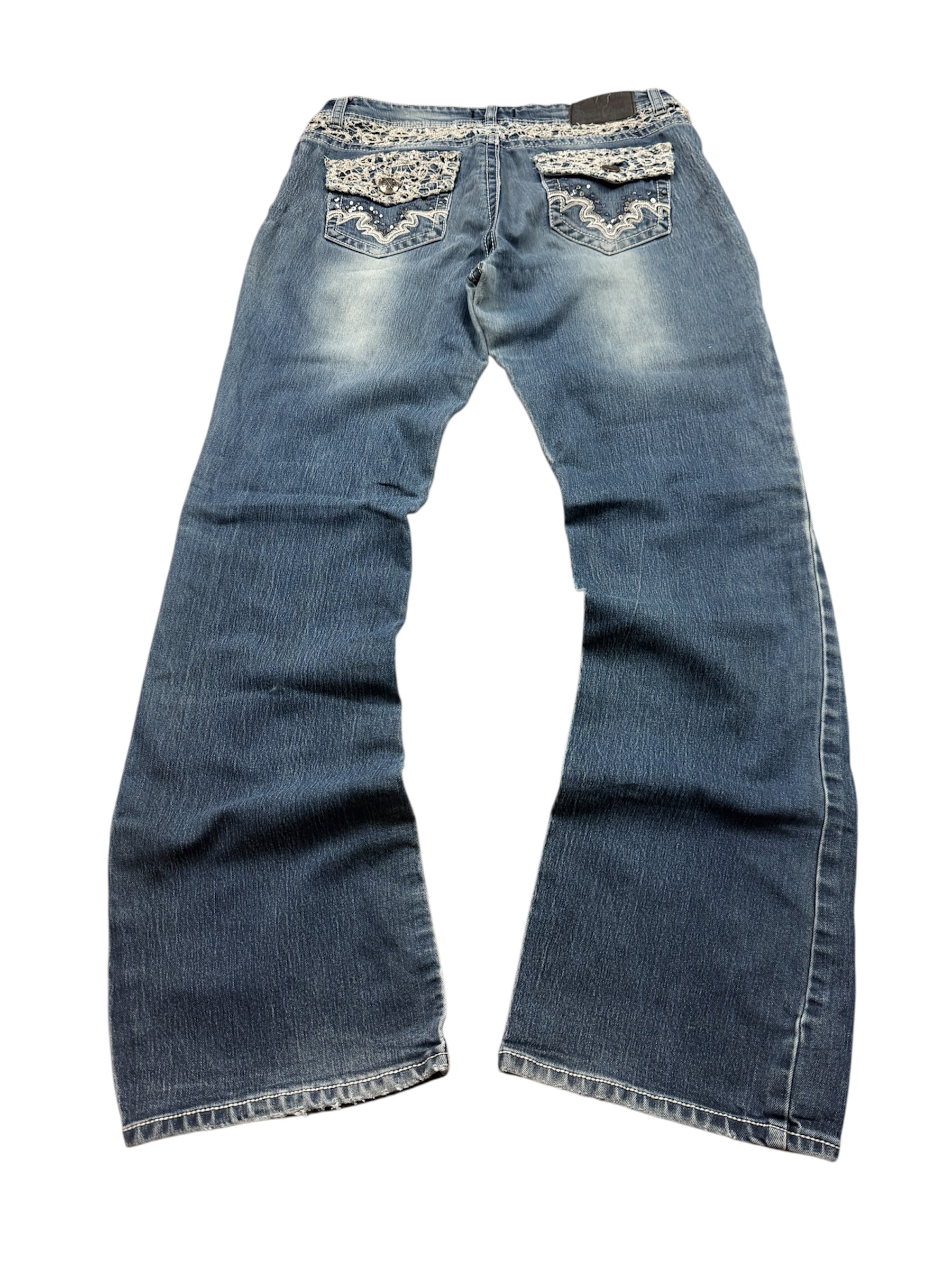 Vintage Jeans Backprint Y2K Bootcut Fit 2005 S Damen