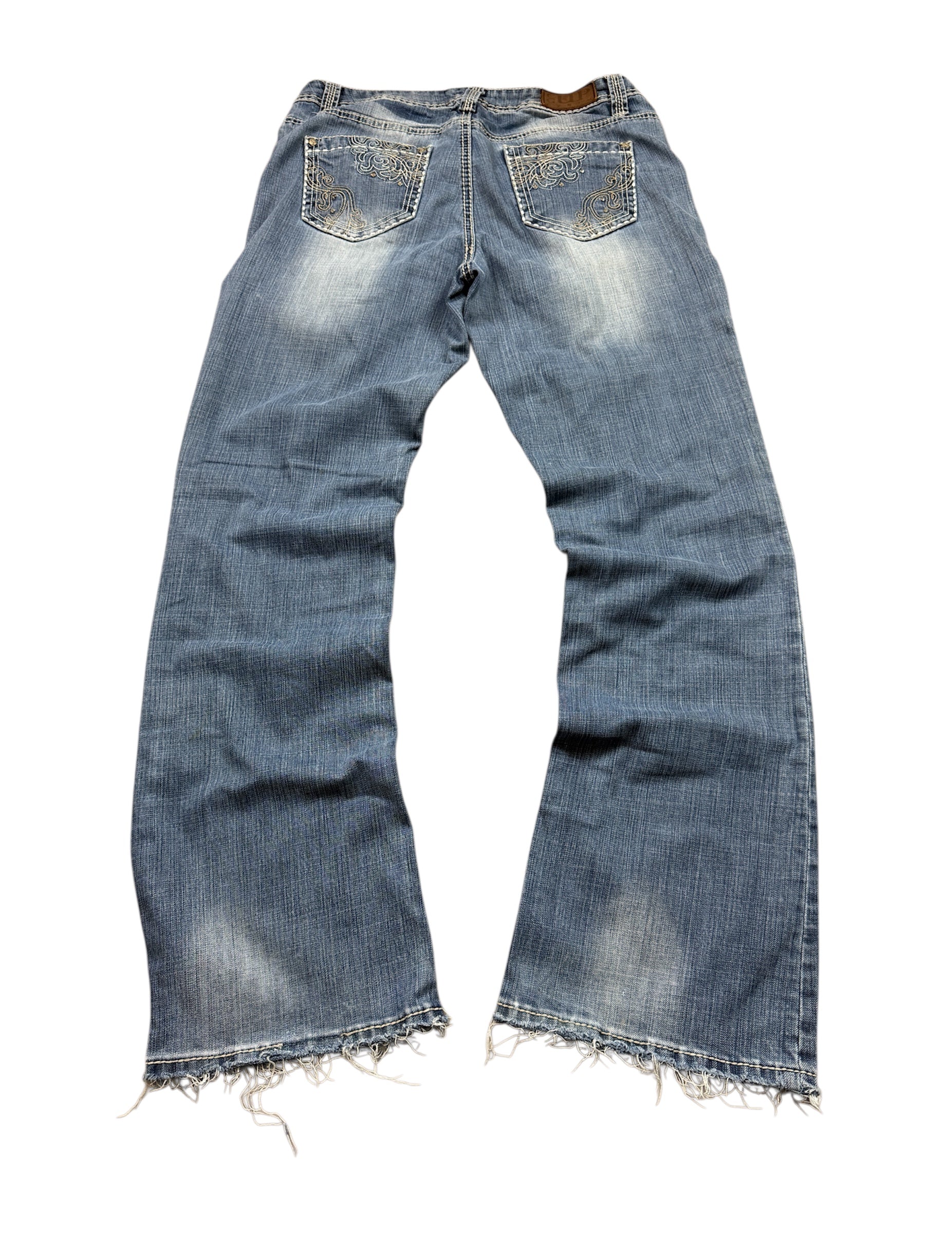 Cowgirl Up Vintage Jeans Backprint Y2K Straight Fit 2005 L