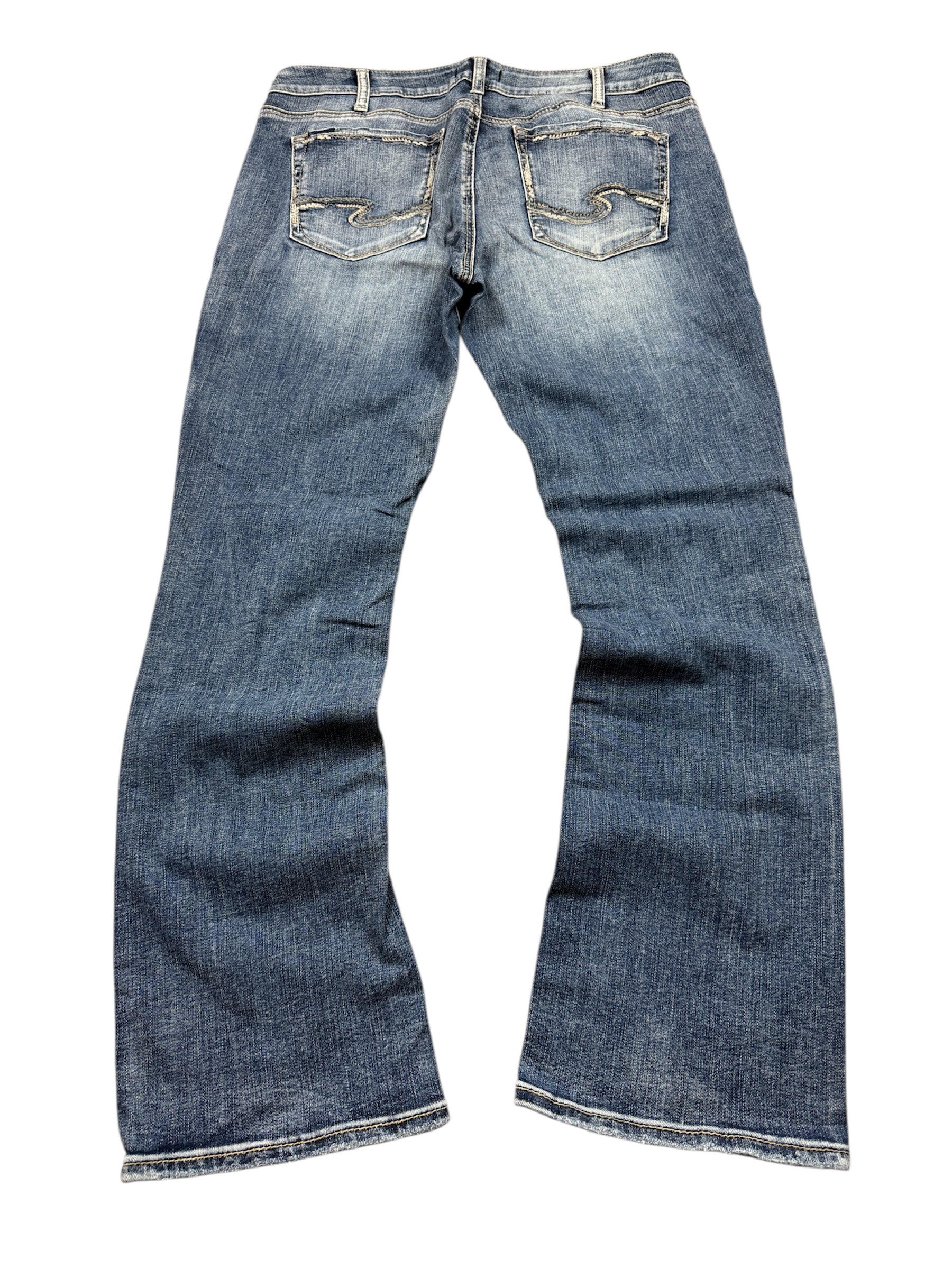 Silver Vintage Jeans Backprint Y2K Bootcut Fit 2005 M