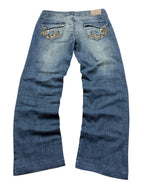 Denim Vintage Jeans Backprint Y2K Bootcut Fit 2006 M Damen