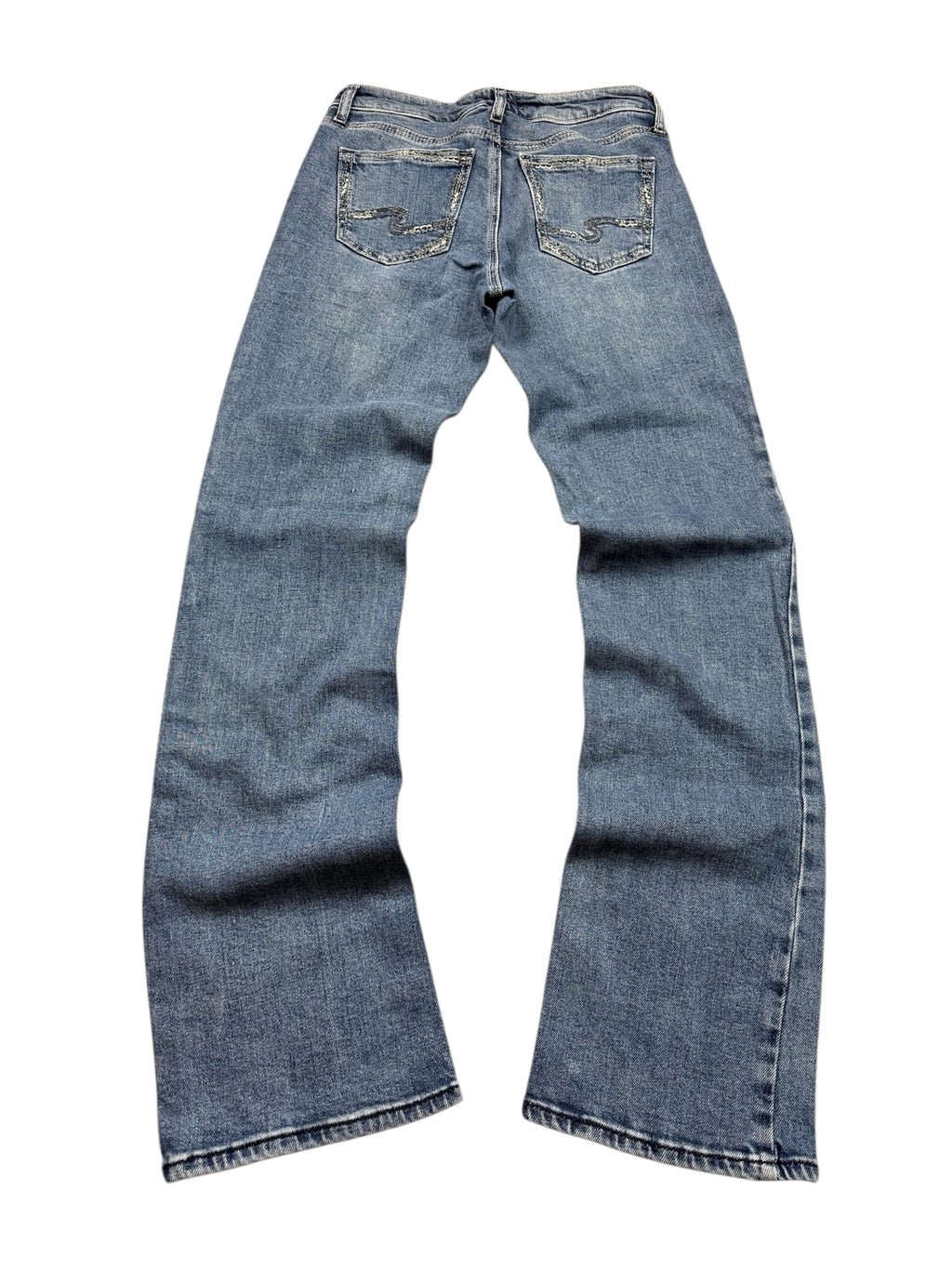 Silver Vintage Jeans Backprint Y2K Bootcut Fit 2005 M Damen