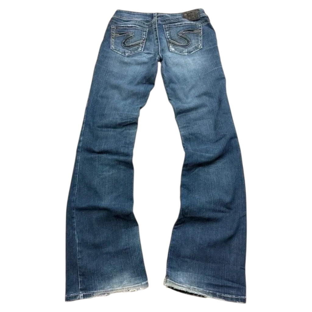 Silver Vintage Bootcut Y2K Denim Jeans 2005 M Damen