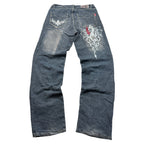 Sheg Yuehan Vintage Jeans 2005 Dragon Print Straight Herren L