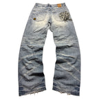 Jizo Vintage Jeans 2005 Blue Dragon Backprint Denim  Straight Herren M