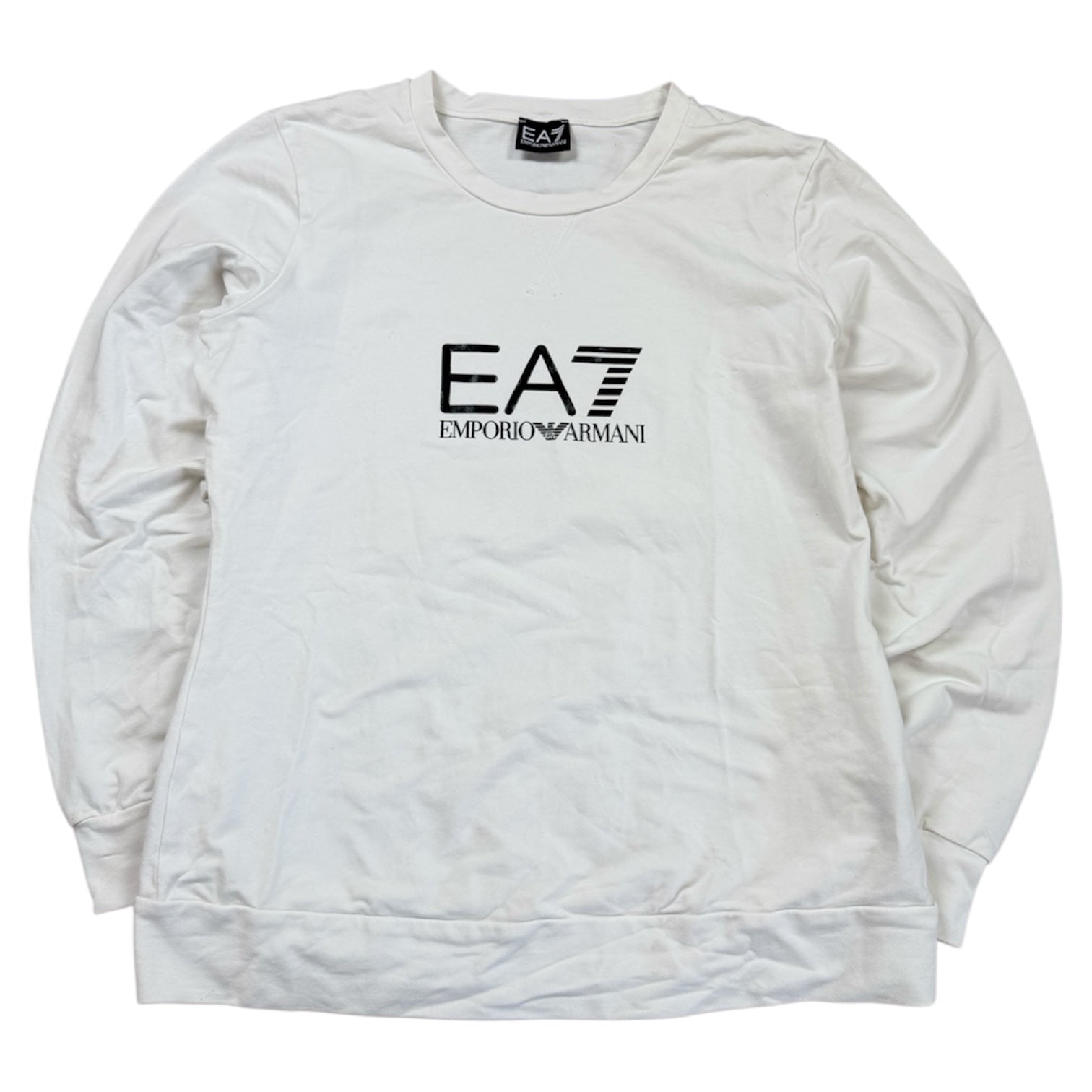 Emporio Armani EA7 Vintage Sweatshirt 2018 Weiß Logo Crewneck L