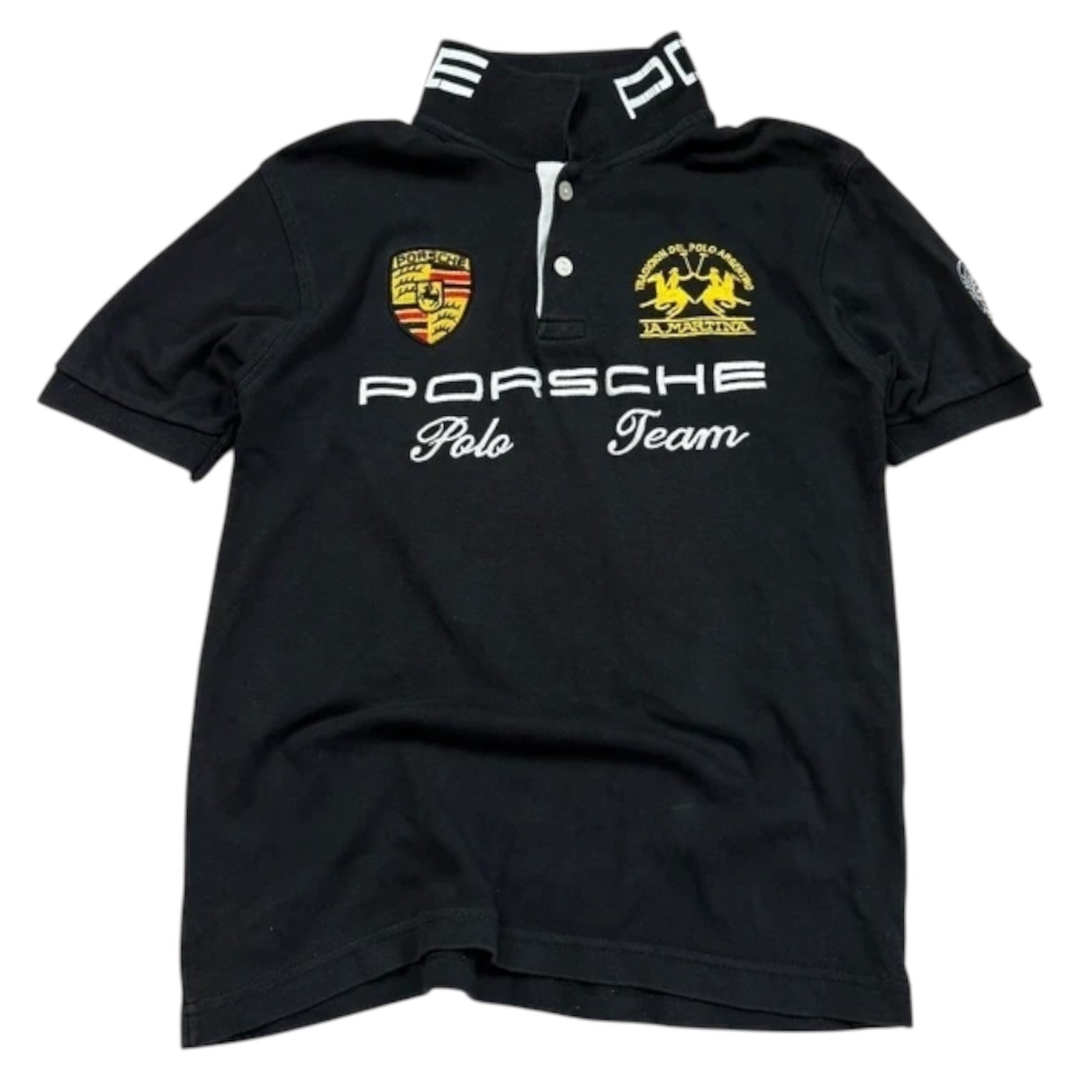 Porsche Polo Team Vintage Polo Shirt Schwarz La Martina Racing XS