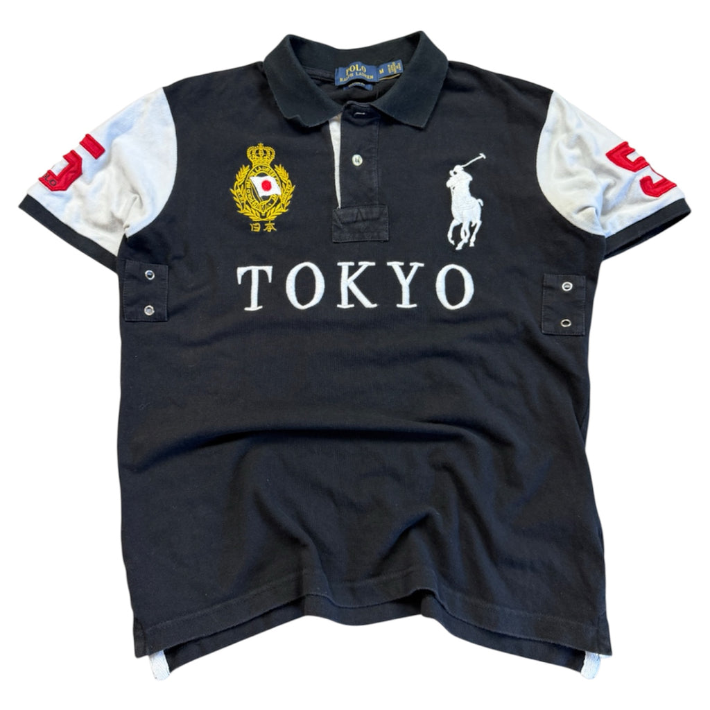 Polo Ralph Lauren Vintage Polo Shirt Tokyo *Rare*2010 Schwarz M