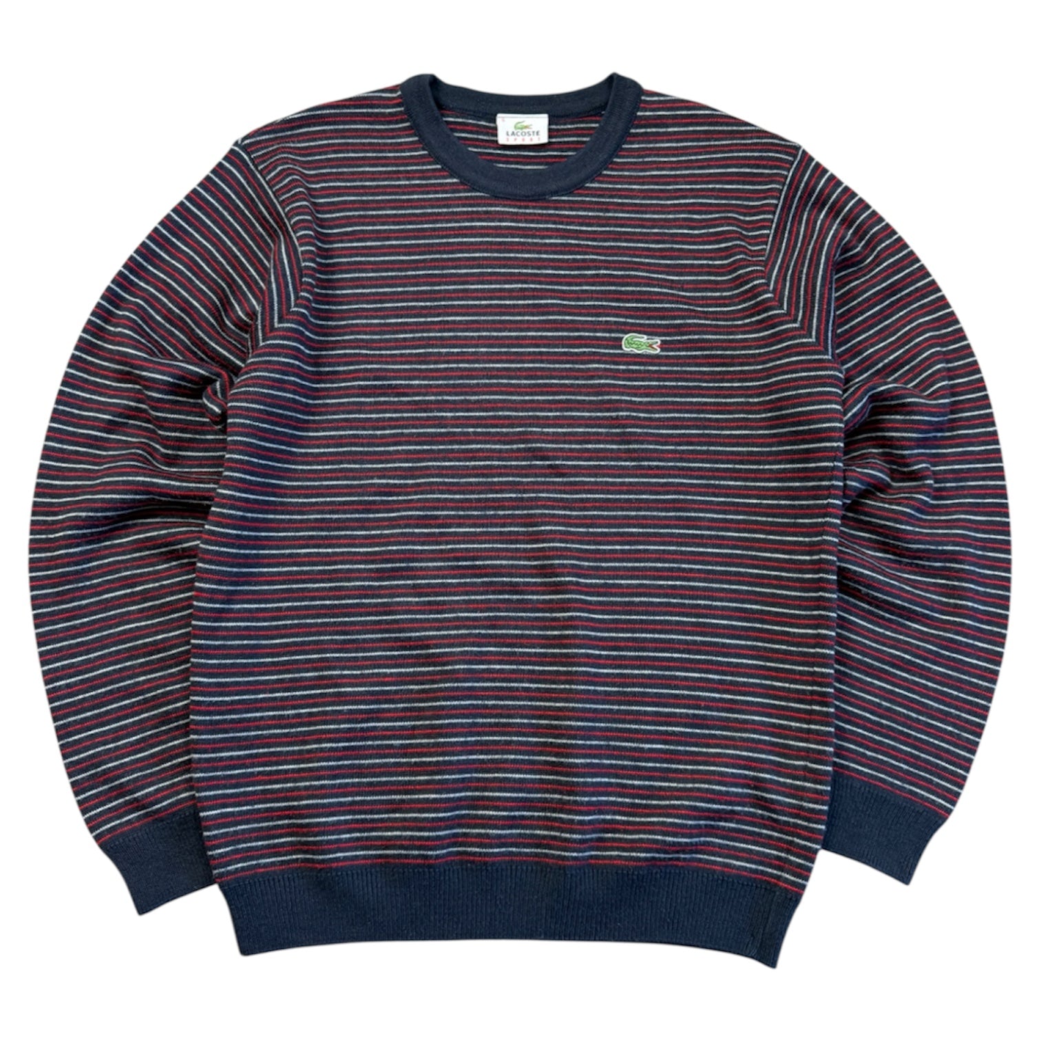 Lacoste Vintage Sweater 2000 Navy Gestreift L