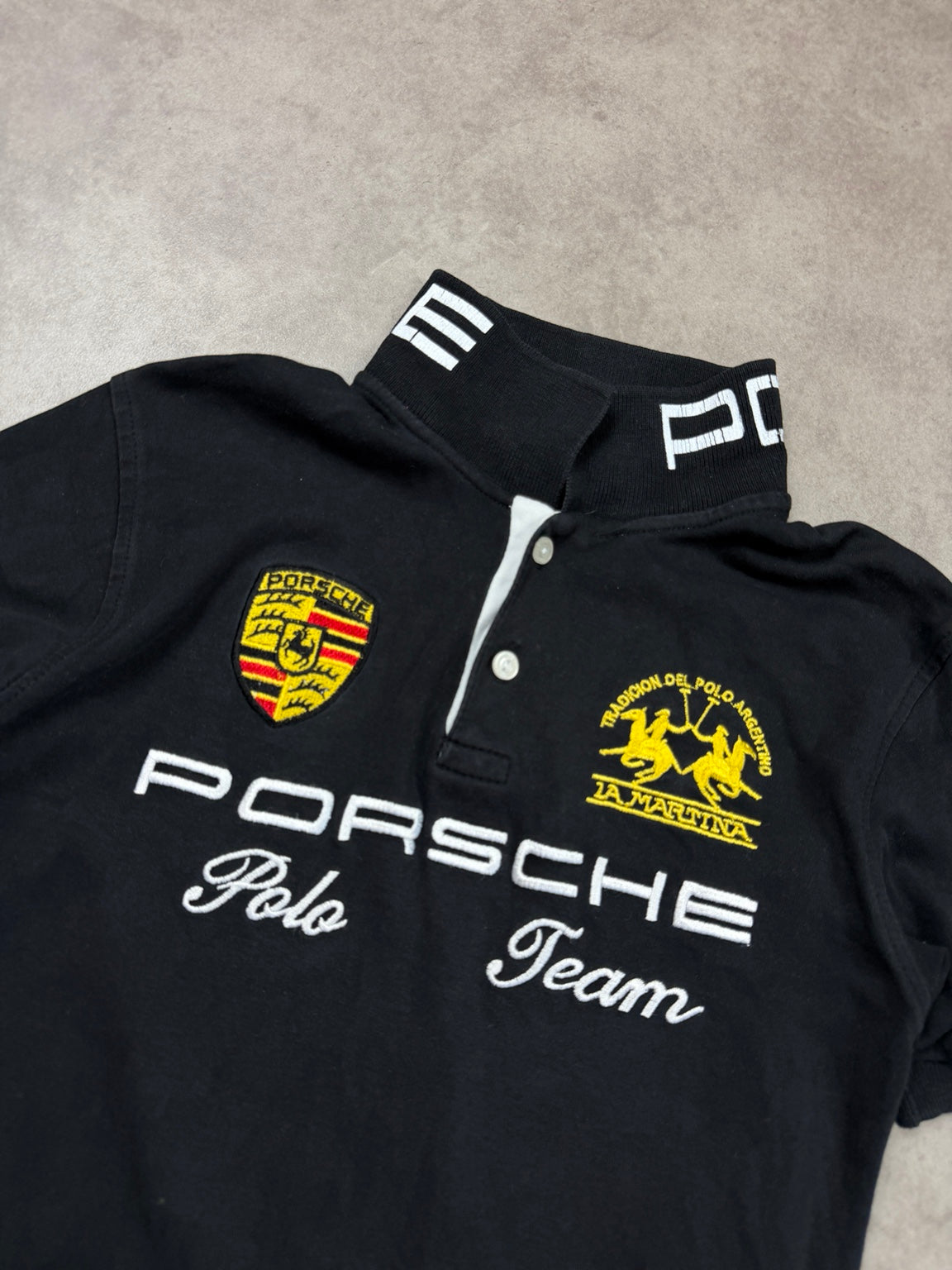 Porsche Polo Team Vintage Polo Shirt Schwarz La Martina Racing XS