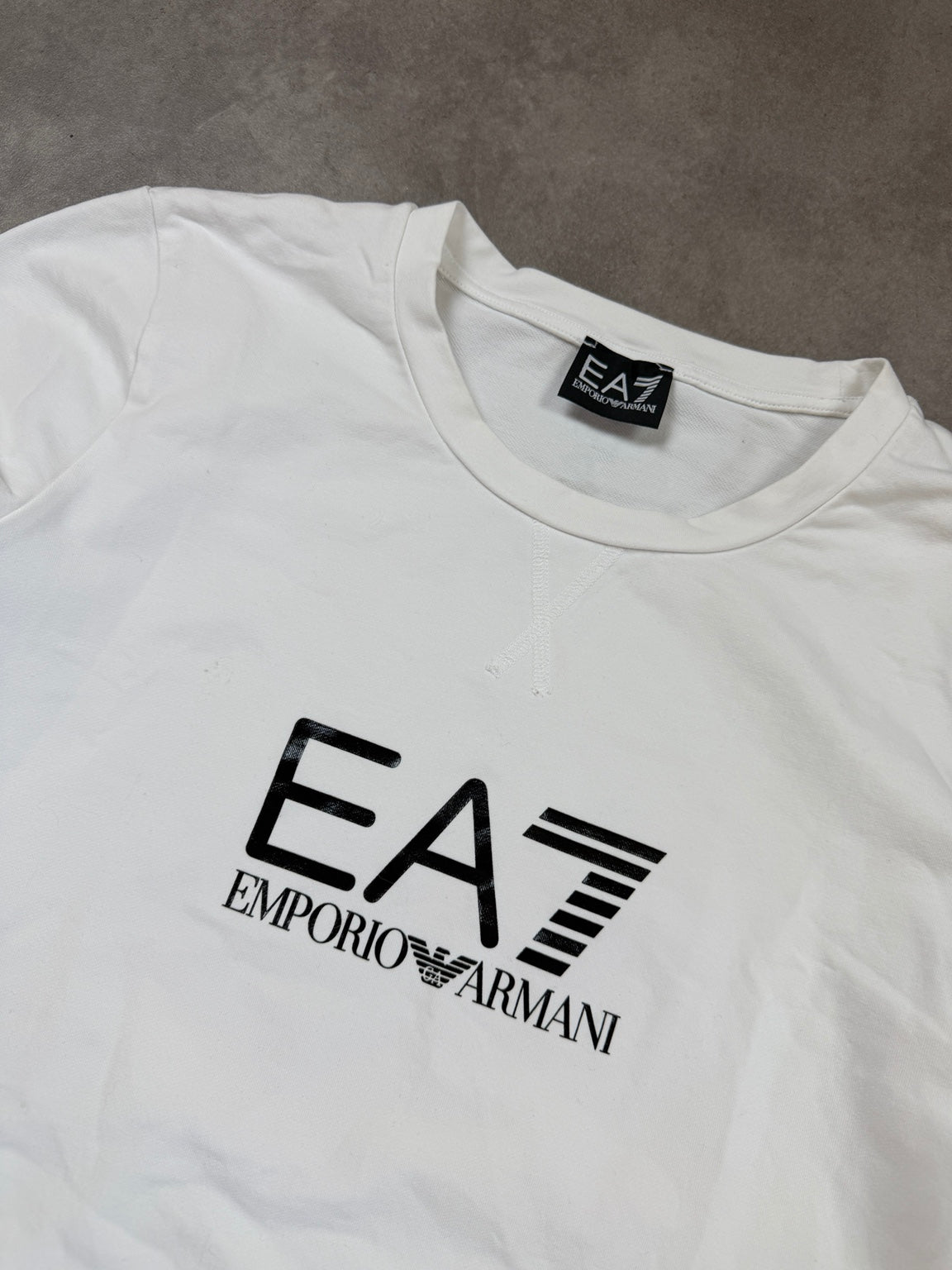 Emporio Armani EA7 Vintage Sweatshirt 2018 Weiß Logo Crewneck L