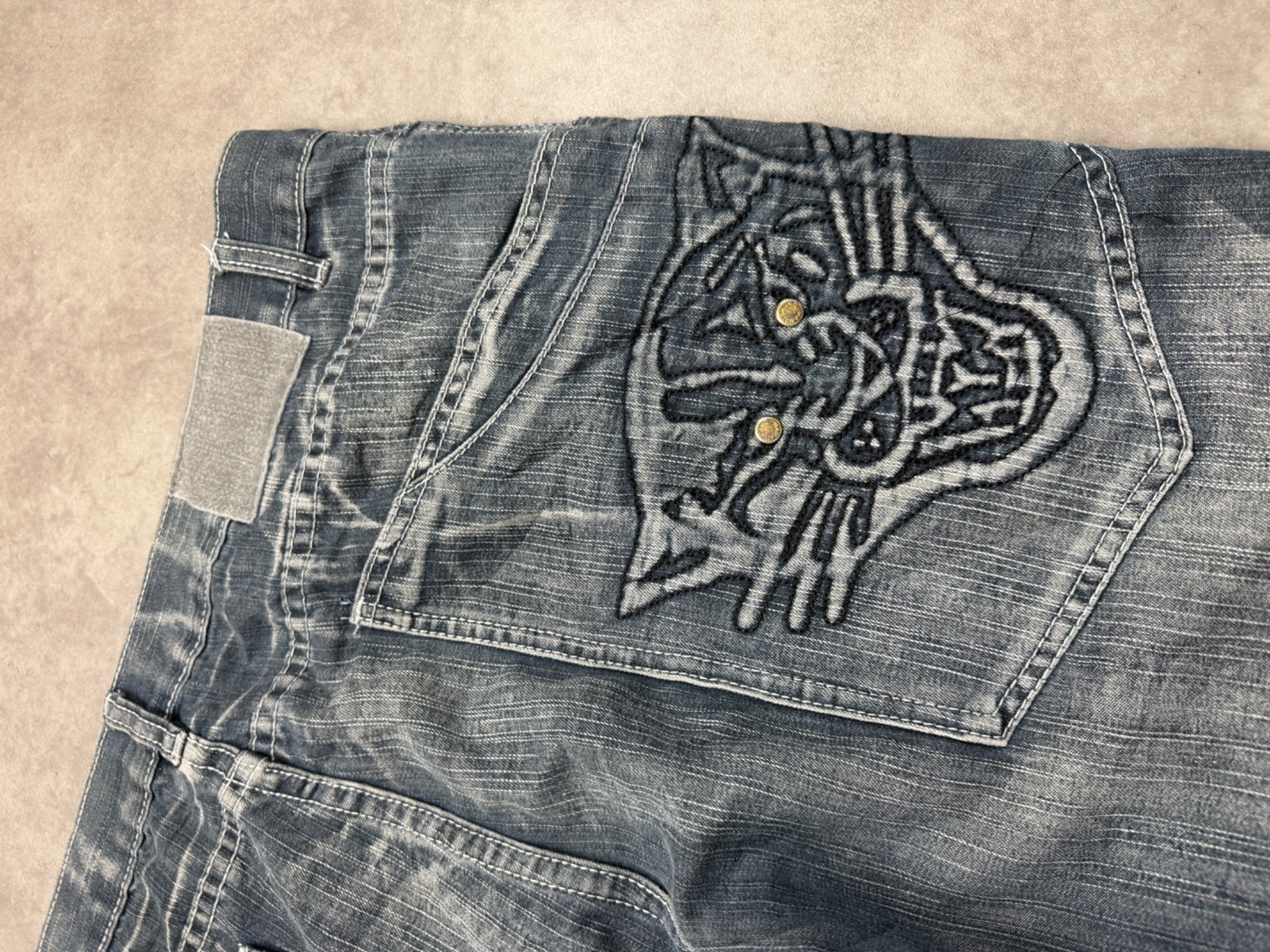 Vintage Flying Demon Jeans 2007 Grau XL Straight Herren